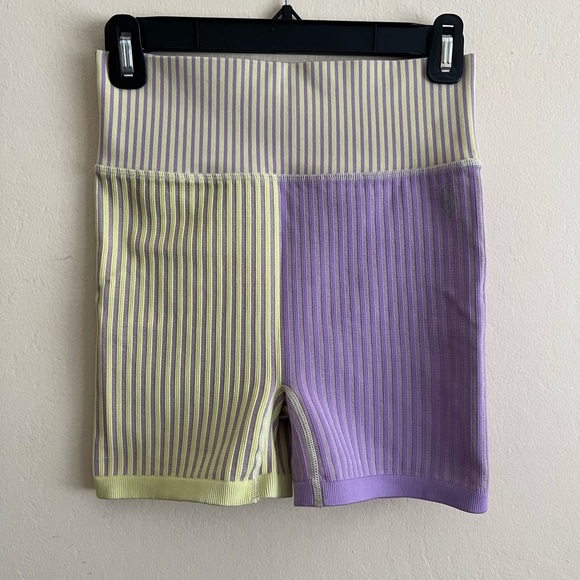 FP Movement Stripe Mix Bra & Shorts Set / Yellow + Purple Combo - Picture 6 of 7